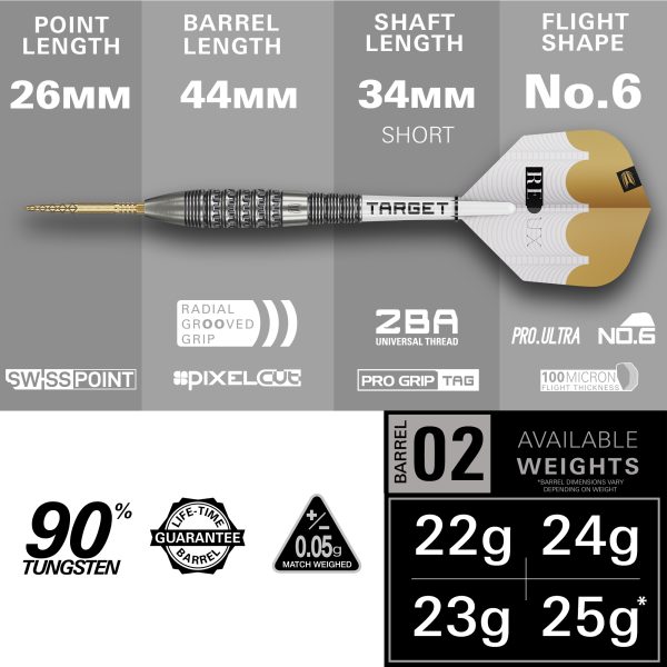 Target Redux 90% 02 SP Steel Tip Darts