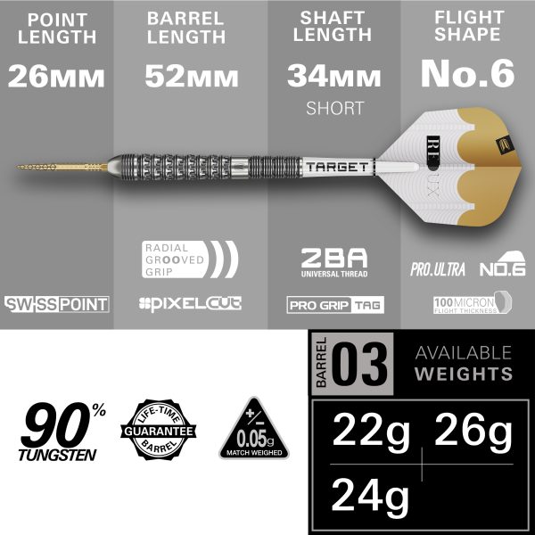Target Redux 90% 03 SP Steel Tip Darts