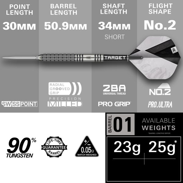 Target Beau Greaves G1 90% SP Steel Tip Darts