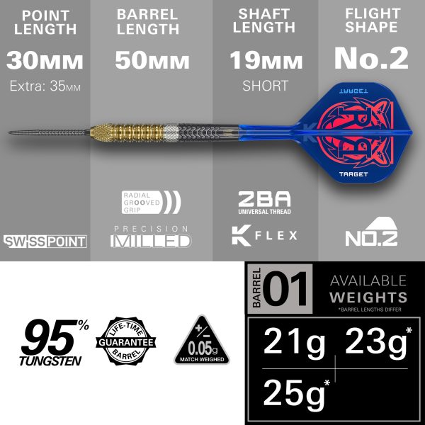 Target Raymond Van Barneveld Gen6 SP Steel Tip Darts
