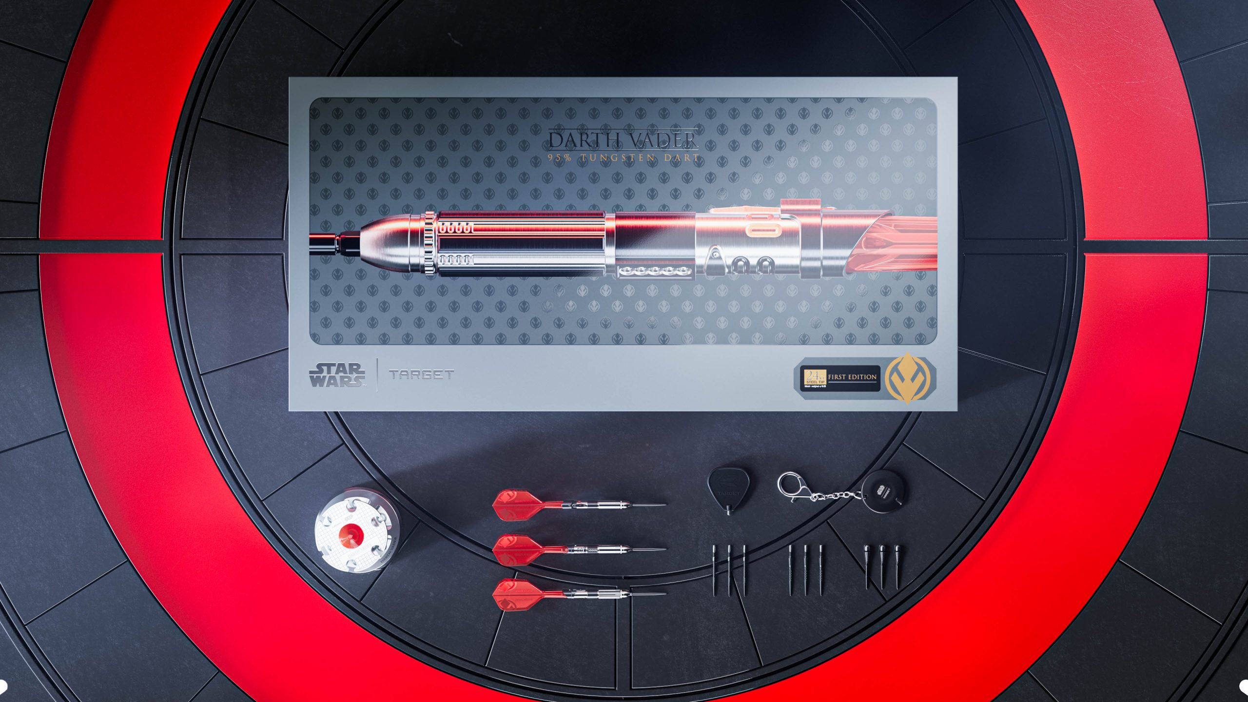 TARGET STAR WARS DARTH VADER LIGHT SABER EDITION 95% 24G SP STEEL TIP DARTS 2025 - Bild 12