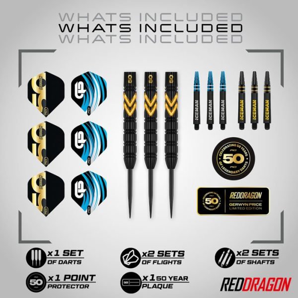 Red Dragon Gerwyn Price 50 Year Anniversary Limited Edition 90% Tungsten
