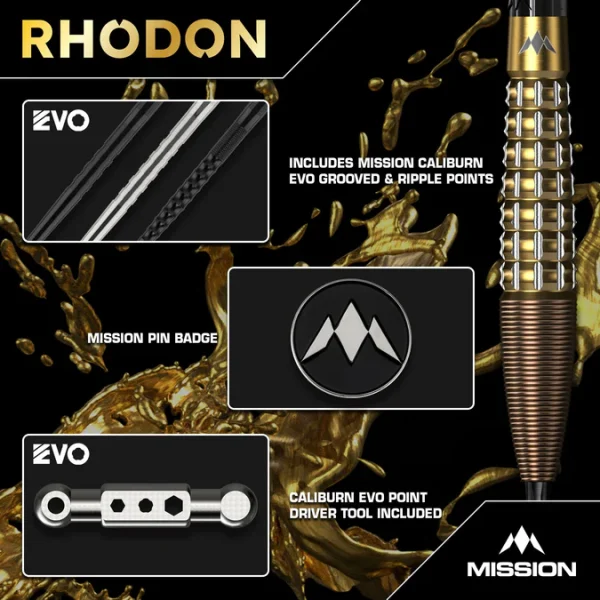 Mission Rhodon Steel Tip Darts 95% Tungsten